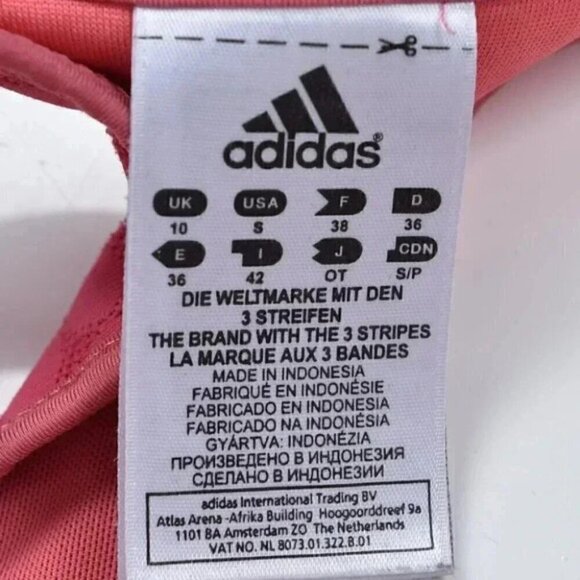 Adidas Rose Pink 3 Stripes Sports Workout Racerback Bra Small - Picture 6 of 6